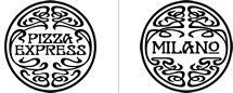 PizzaExpress and Milano logos